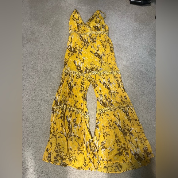 Free People Yellow Floral Jumpsuit - Picture 2 of 4